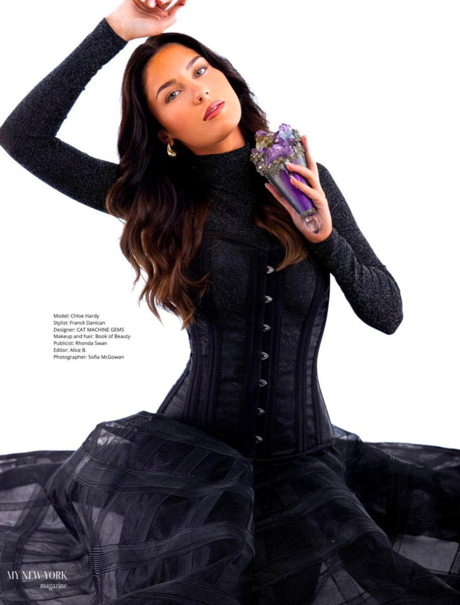 Model Chloe Hardy wearing a Cat Machine Gems piece, photographed by Sofia McGowan for MY NEW YORK magazine